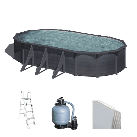 Gre Kea Ovale 730x375x120cm – Piscine hors-sol en acier