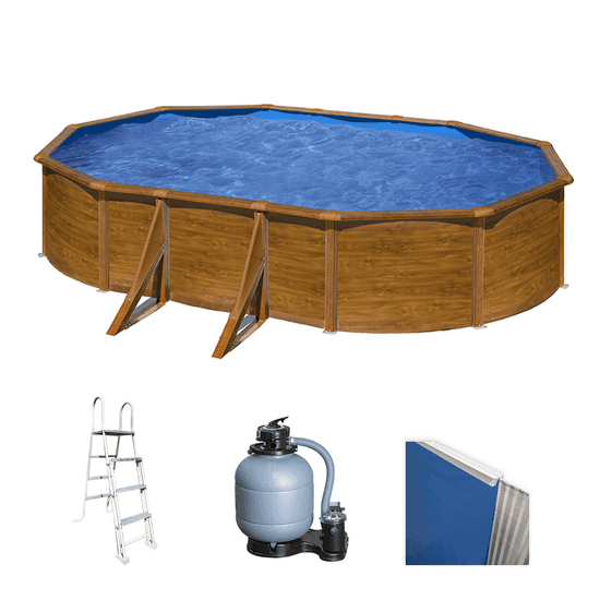 Gre Pacific Ovale 610 x 375 x 120 cm – Piscine hors-sol en acier