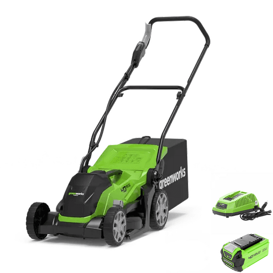 Greenworks G40LM35K2 – Tondeuse à gazon électrique à batterie – 40V 2Ah – Coupe 35 cm