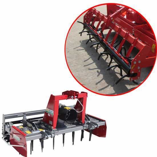 Herse rotative RH210 – largeur de travail 210 cm – 20 lames Série médium – Rouleau à piques