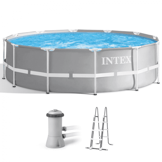 Intex Prisma Frame 26716NP – Ø366×99 cm – Piscine Ronde + Épurateur à cartouche + Échelle