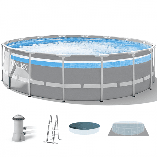 Intex Prisma Frame Clearview 26722NP – Ø427×107 cm – Piscine Ronde