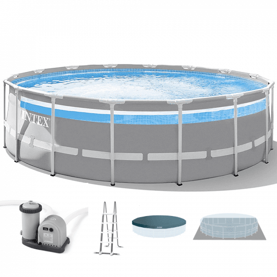 Intex Prisma Frame Clearview 26730NP – Ø488×122 cm – Piscine ronde