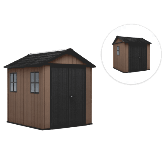 Keter Newton plus 757/775 – Abri de jardin – Avec fenêtres – 230 x 223,8 x 246 cm