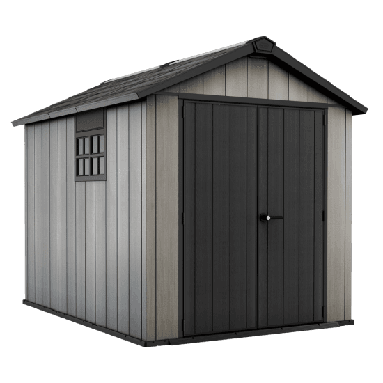 Keter Oakland 759 – Abri de jardin – Avec porte double battant et fenêtre – 229x287x242 cm