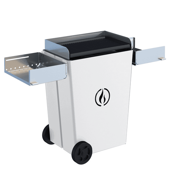 Linea VZ Party Bianco (blanc) – Barbecue pyrolytique à pellets sur roues