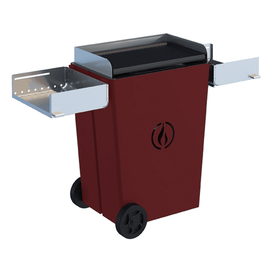 Linea VZ Party Rosso (rouge) – Barbecue pyrolytique à pellets sur roues