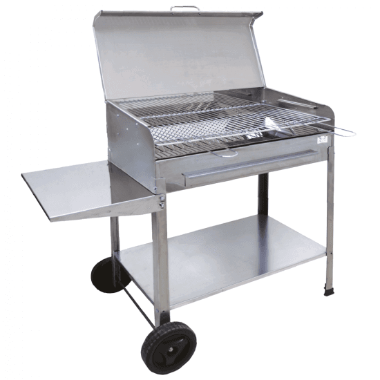 Mille Achille Large – Barbecue à charbon en acier inox artisanal – 67,5×37 cm