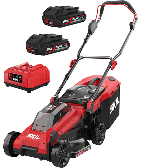 PROMO – Skil 0130 BA – Tondeuse à gazon sans fil – 2x20V/2ah – Coupe 34 cm