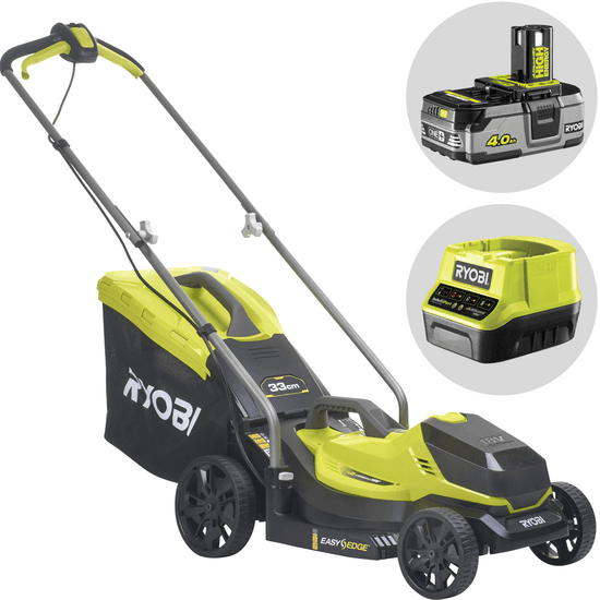 Ryobi OLM1833B – Tondeuse à gazon à batterie 18 V/4 Ah – Largeur de coupe 33 cm