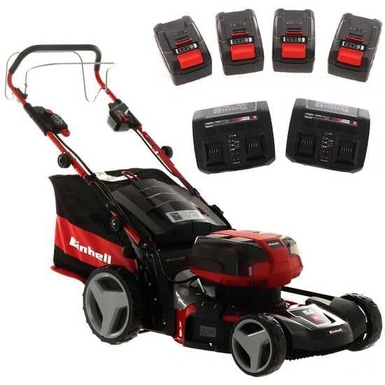 Tondeuse à gazon à batterie Einhell GE-CM 36/47 S HW Li – Tondeuse autotractée 47 cm – 4 X 4Ah