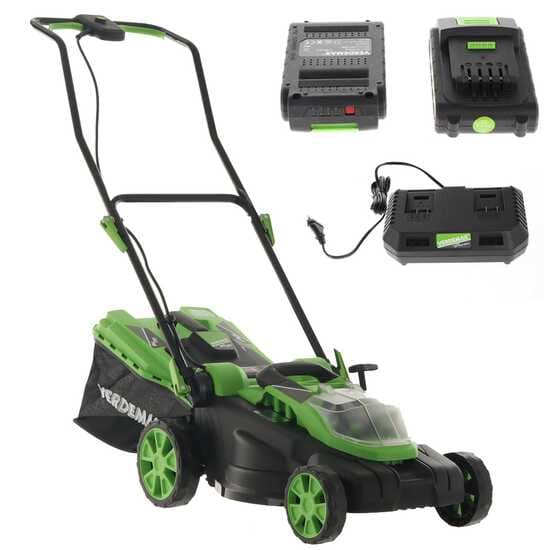 Tondeuse à gazon à batterie Verdemax RS20 – 2 Batteries 20V/2.5Ah – Amplitude de coupe 38 cm