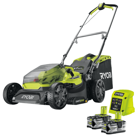 Tondeuse électrique à batterie RYOBI RY18LM37A-140 – 18V – 4Ah – bac de 45 l – Coupe de 37 cm