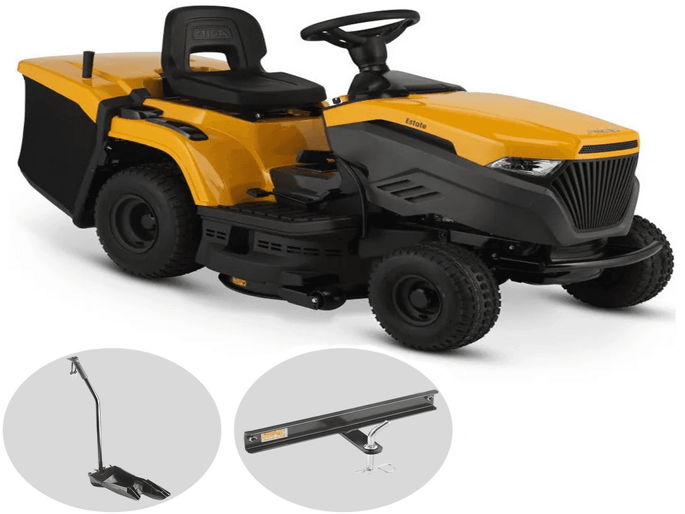 Tracteur tondeuse Stiga Estate 384 – Bac de ramassage de 240 L – Mulching – Transmission hydrostatique