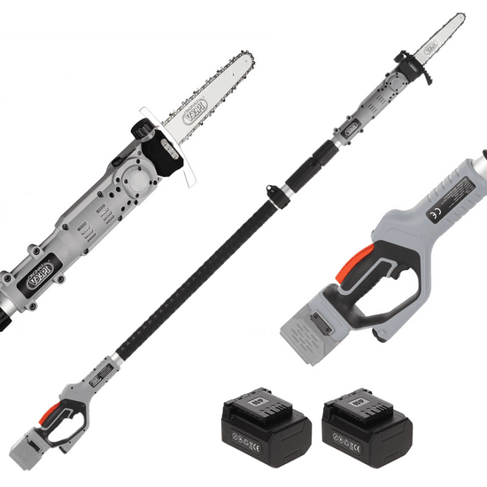 Volpi KVS7100P – Perche élagueuse à batterie sur perche télescopique – 2x 21.6V 4.0Ah