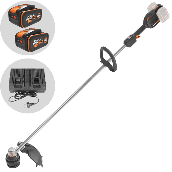 Worx Nitro WG185E – Débroussailleuse à batterie – 40 V – 2×20 V/4 Ah