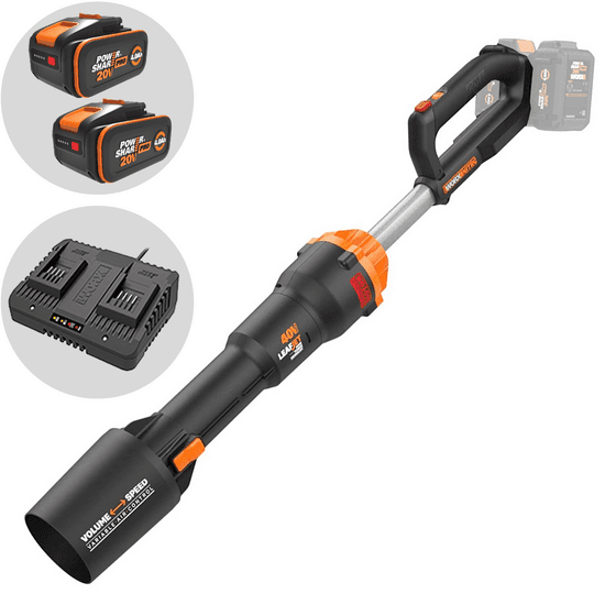 Worx NITRO WG585E – Souffleur à batterie – 2 batteries de 20V 4Ah
