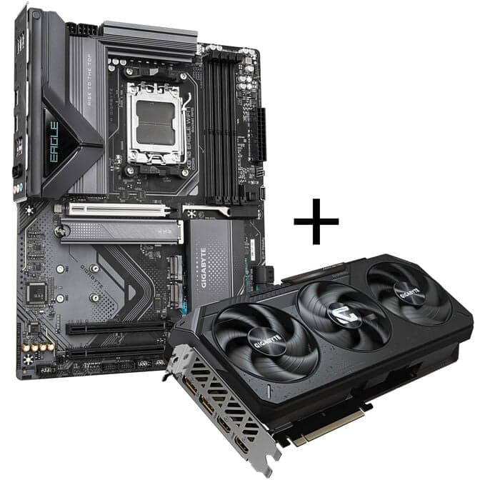 GIGABYTE Radeon RX 9070 XT Gaming OC 16G Grafikkarte + GIGABYTE X870 Eagle WiFi7, AMD X870 Mainboard
