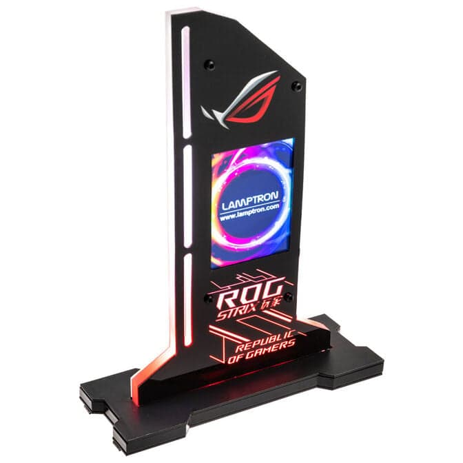 Lamptron vertikaler GPU Halter mit Display - schwarz