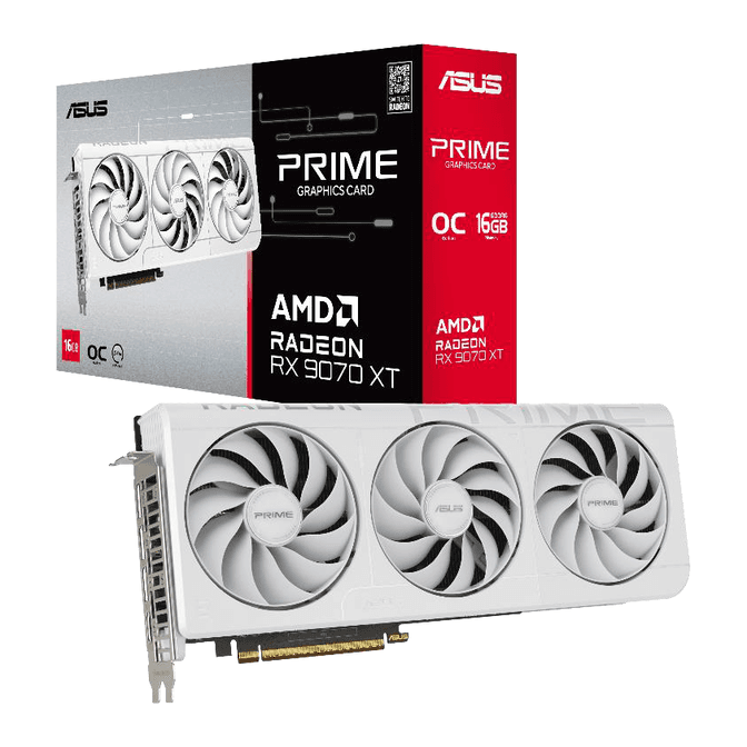 ASUS Prime Radeon RX 9070 XT White OC Edition Grafikkarte, 16384 MB GDDR6