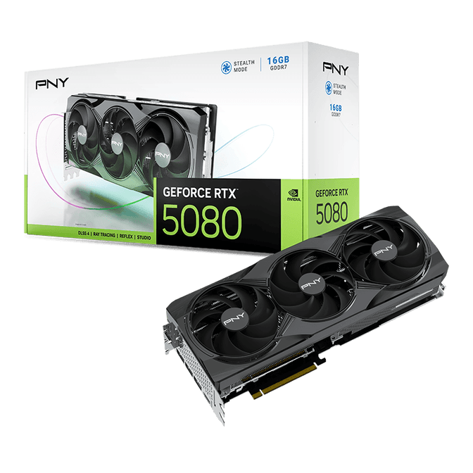 PNY GeForce RTX 5080 Triple Fan Grafikkarte, 16384 MB GDDR7