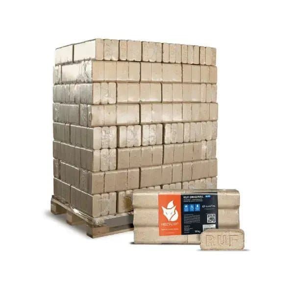 Heizfuxx RUF Original Blue Holzbriketts Hartholz â Heizwert â„4,8 kWh/kg, geringe Restfeuchte, Premium RUF-Briketts