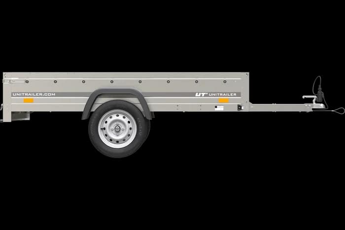 Remorque voiture simple essieu Unitrailer Garden Trailer 230 x 125 cm avec timon fixe 500/750 kg