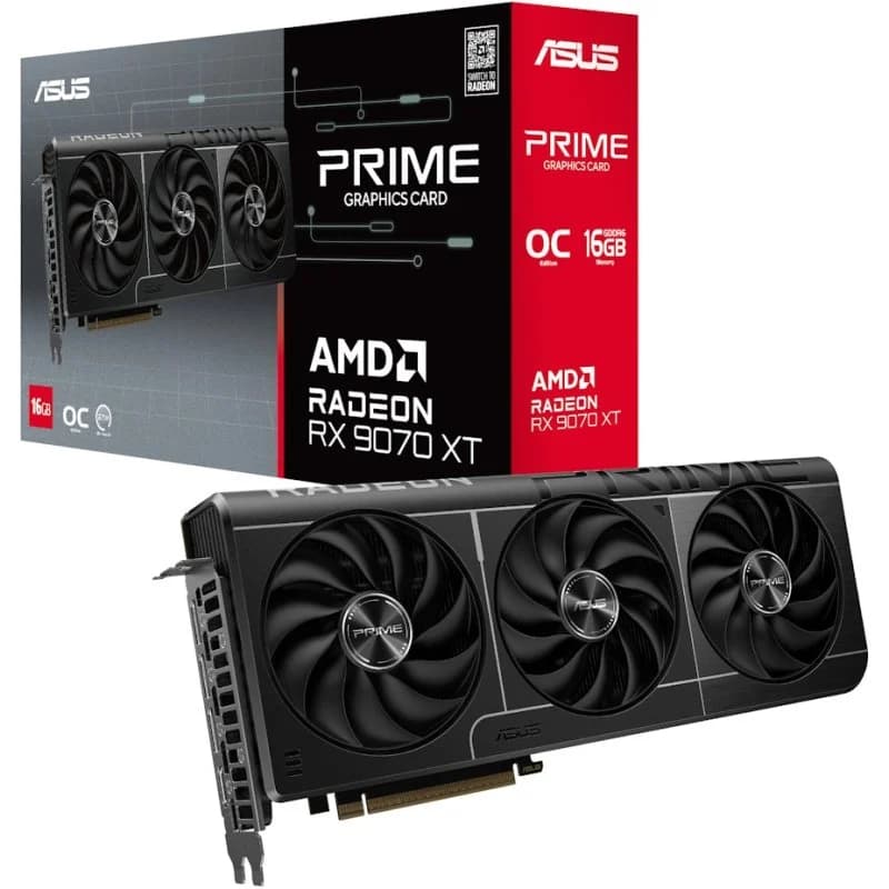 Tarjeta gráfica ASUS Prime RX 9070 XT OC — memoria de 16 GB GDDR6