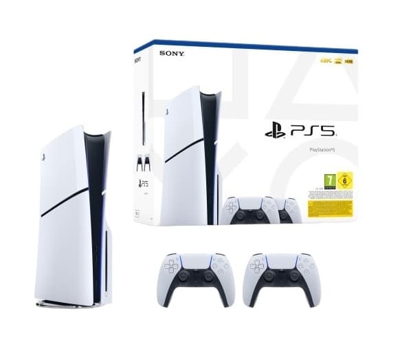 Consola Sony PlayStation PS5 Slim + 2 Mandos 1 TB (Edición Estándar)