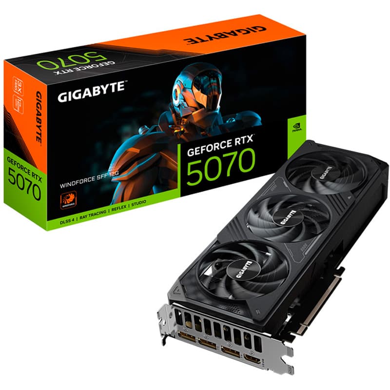 Tarjeta gráfica Gigabyte RTX 5070 Windforce SFF — memoria de 12 GB