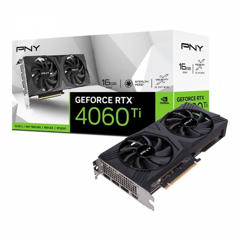 Tarjeta gráfica PNY RTX 4060 Ti VCG4060T16DFXPB1 — memoria de 16 GB