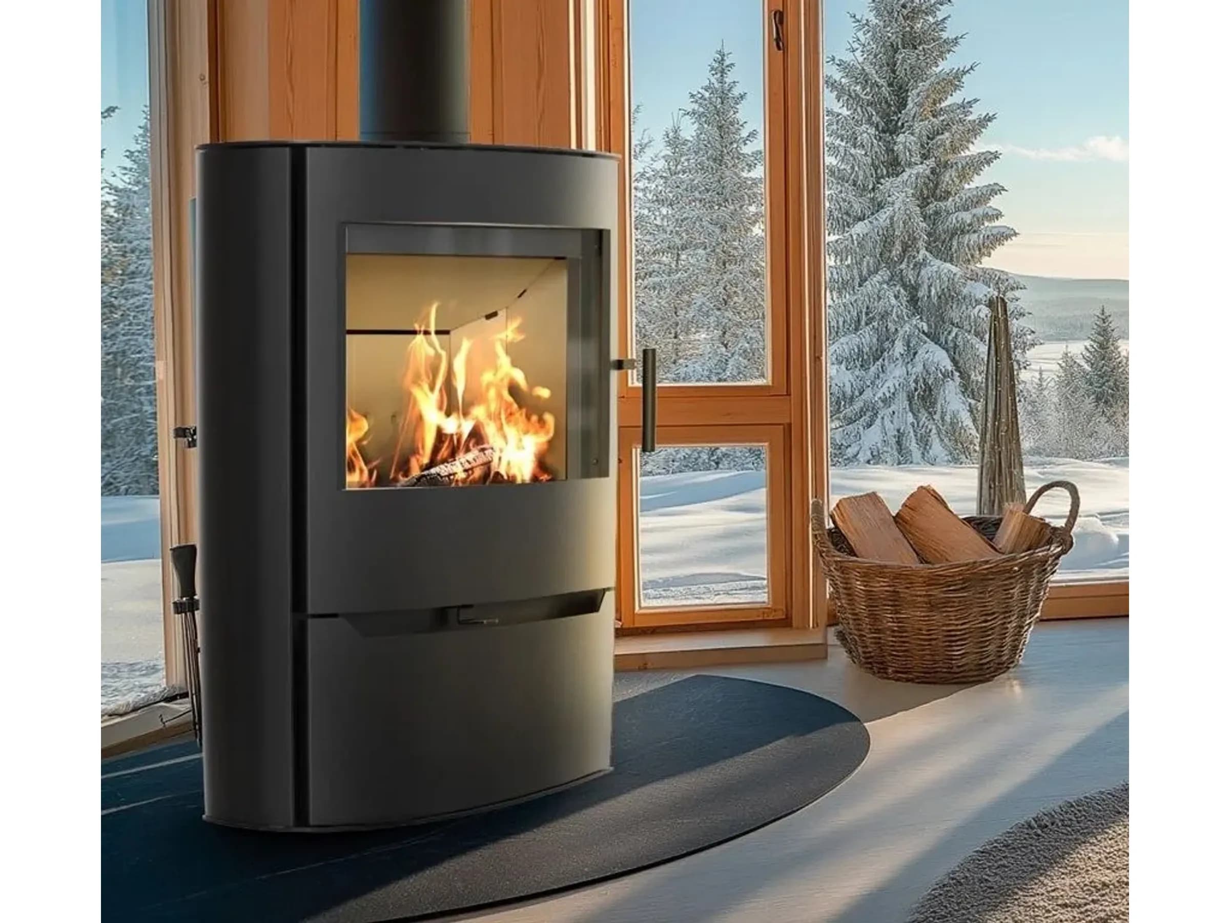 ILDNORD Ovaler Kaminofen RENVIK und 10 kW