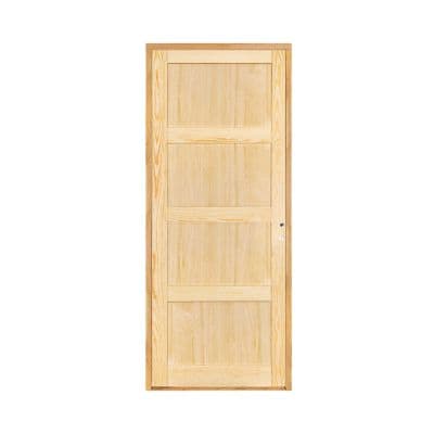 Bloc-porte Connemara Pin H.204 x L.93 cm, 4 Panneaux, Poussant Gauche - Prêt à Peindre