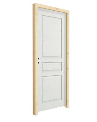 Bloc-porte Isolant 3 Panneaux Blanc 83 cm Poussant Droit – Isolation Thermique et Phonique, Porte à Battant Simple, Garantie 2 ans