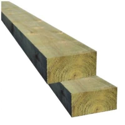 Lot de 2 traverses paysagères en pin traité autoclave – 10 x 20 x 100 cm – Bois vert – Aménagement extérieur