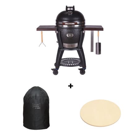 Pack barbecue kamado Avantgarde 55 + housse + pierre à pizza - Monolith