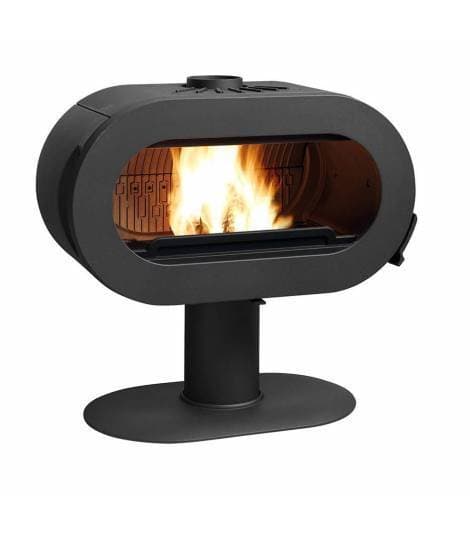 Poêle à bois FIFTY SUR PIED INVICTA – Fonte Anthracite, 10 kW, Flamme Verte 7 étoiles