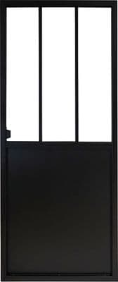 Porte Coulissante Atelier Noire 3 Vitrages 2040 x 830 mm – Style Industriel et Moderne
