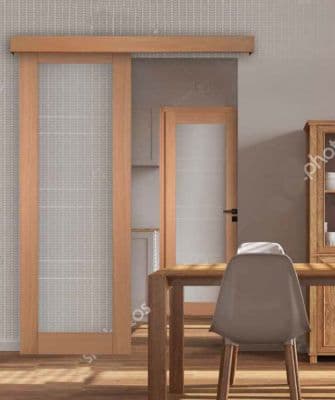 Porte CASSIOPEIA 1 Vitrage Bois Chêne Européen 2040x830 - Moderne & Lumineuse - Sécurisée