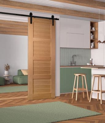 Porte CETUS 4 Panneaux Bois Chêne Européen 830 x 2040 mm – Élégance et Sécurité