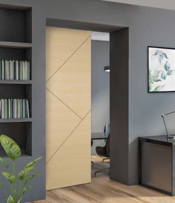 Porte bois Isoplane ANTLIA 2 – Placage frêne blanc européen – 73 x 204 cm