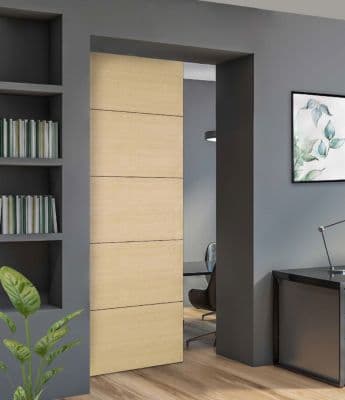 Porte Bois Isoplane ANTLIA3 730 Frêne Blanc Européen – Design Géométrique Unique, 2040 x 730 mm