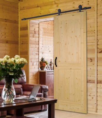 Porte en bois massif épicéa ANDROMEDA 2 panneaux – 83 x 204 cm