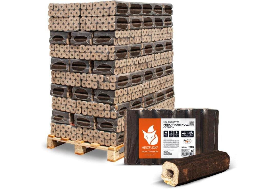 Holzbriketts â HEIZFUXX Pinikay Octagon Hartholzbriketts