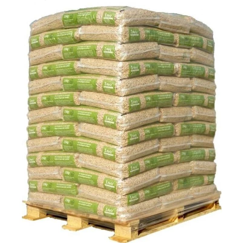 Pellets aus Holz – Paletteneinheit mit 65 Säcken (15 kg je Sack)