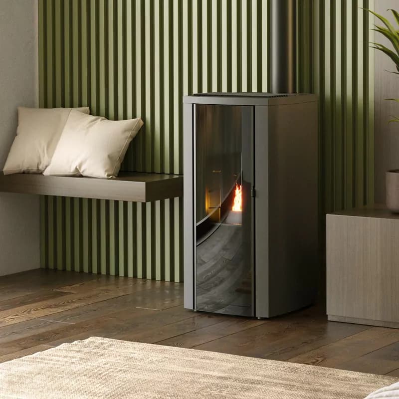 Poêle à granulés étanche (sortie dessus concentrique) Cristallo Silenzio Up - 9,2 Kw