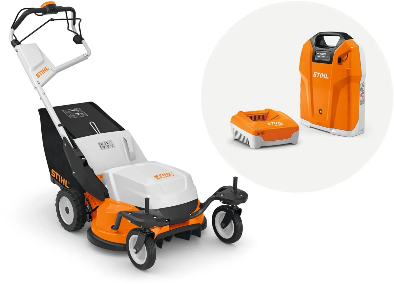 Akku-Rasenmäher STIHL RMA 765 V Set mit AR 3000 L + AL 501