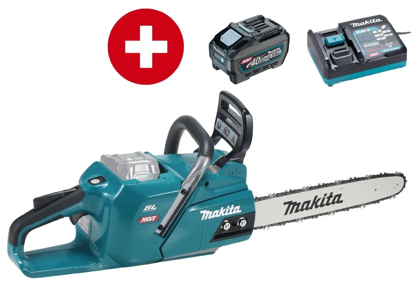 Akku-Motorsäge Makita UC012GT101 mit 5 Ah Akku und Schnellladegerät