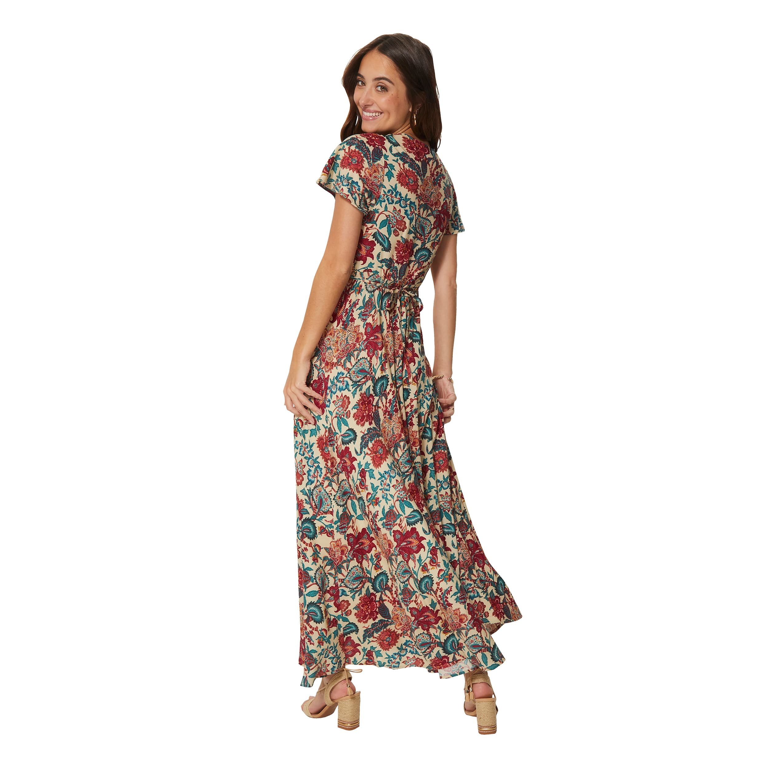 Robe été longue manches courtes Veda - 100% viscose - Akoustik Online