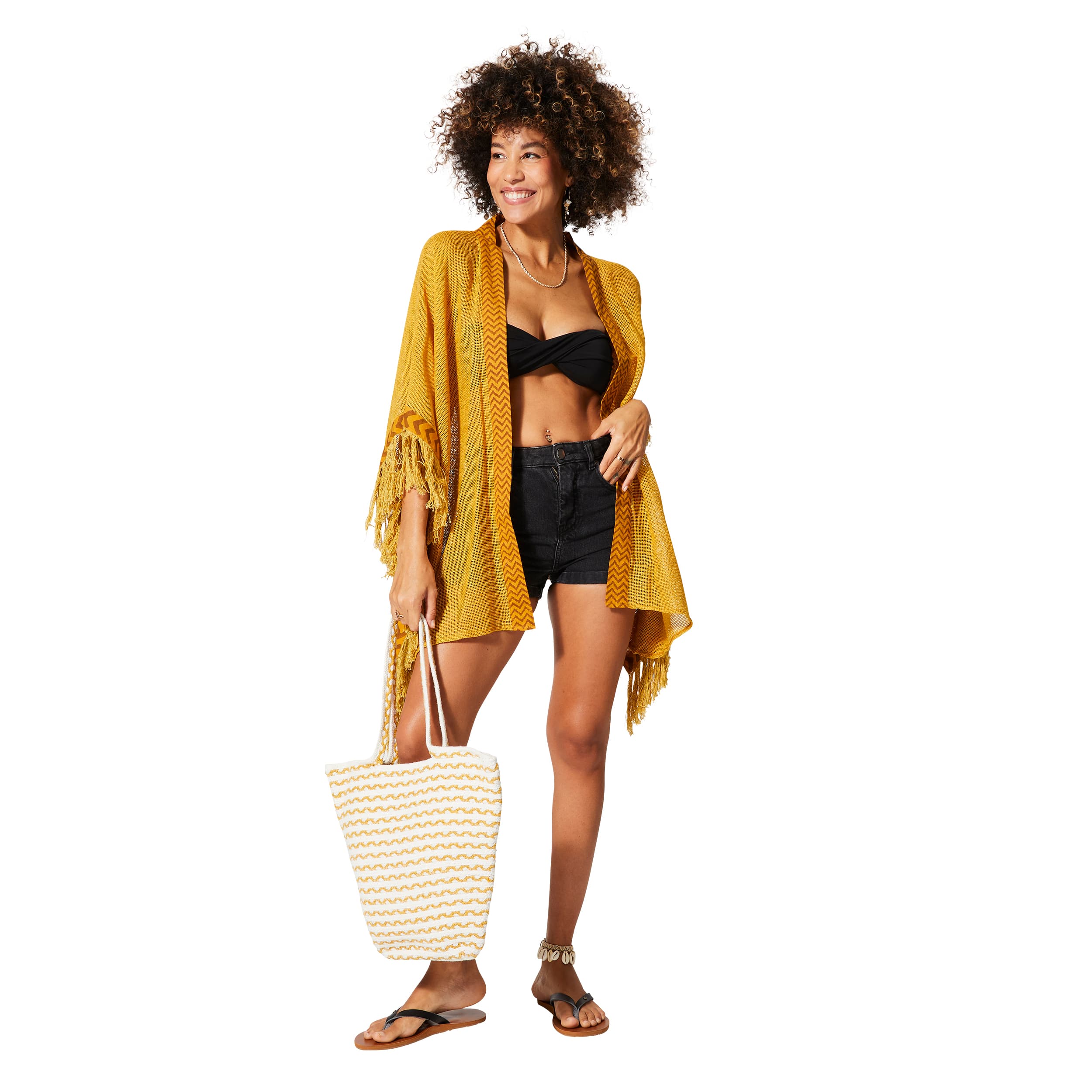 Kimono été court manches 3/4 Shui - 100% coton - Akoustik Online